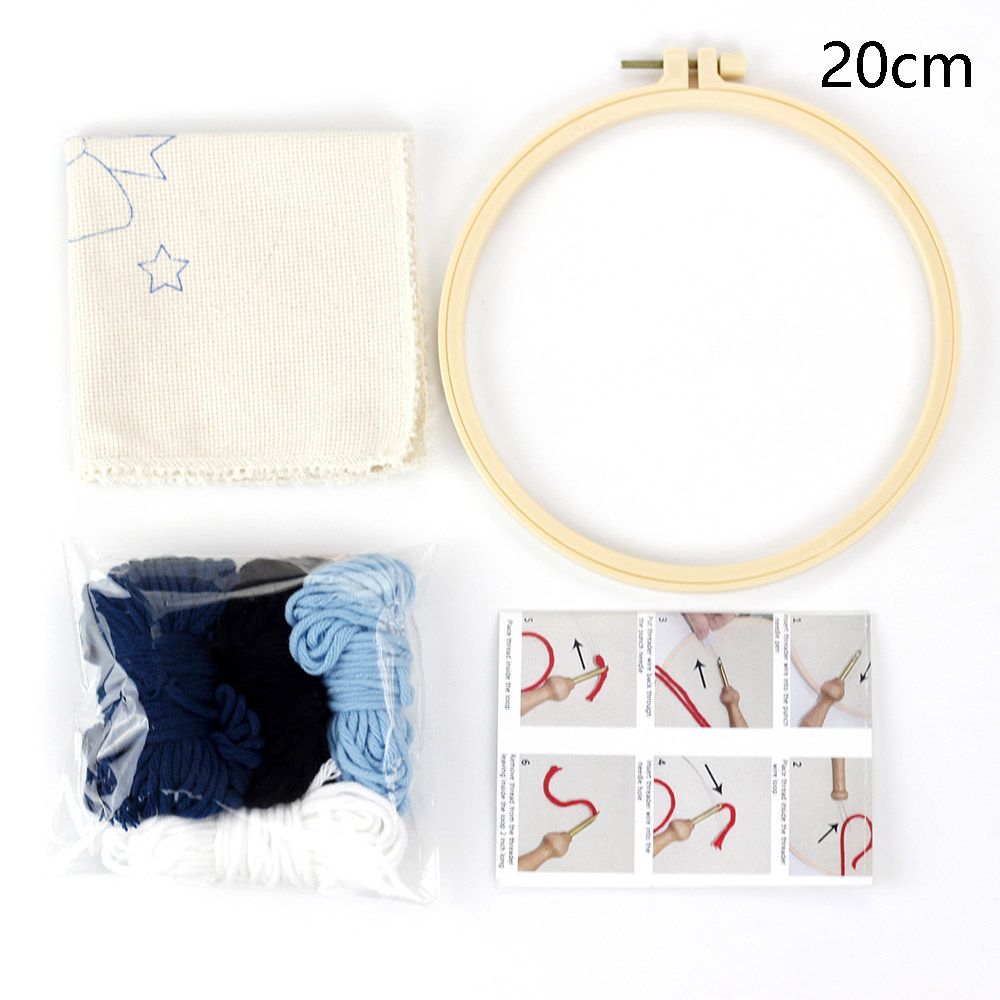Kit de broderie de fil à aiguille fait à la main, ornement d&#39;art, bricolage artisanat, cerceau, point de croix, poinçon, fleur