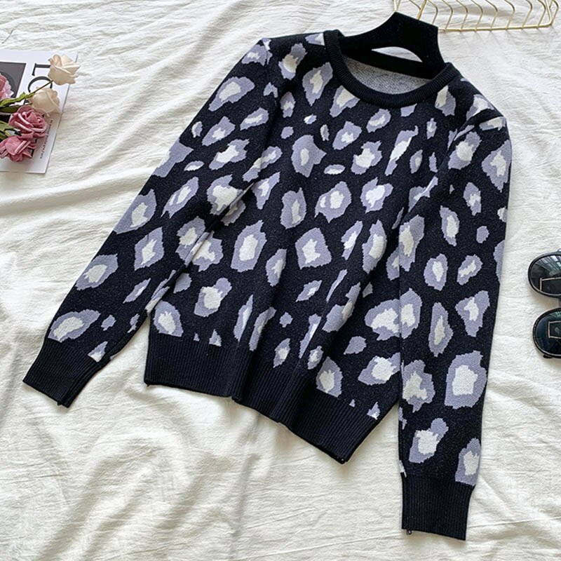 Ranberone leoparden-trainingsanzug für damen, herbst/Winter, Sweatshirt und Schlauch, Joggen-Outfit , 2- teiliges einstellen: Schwarzer zur Seite fahren / Xl