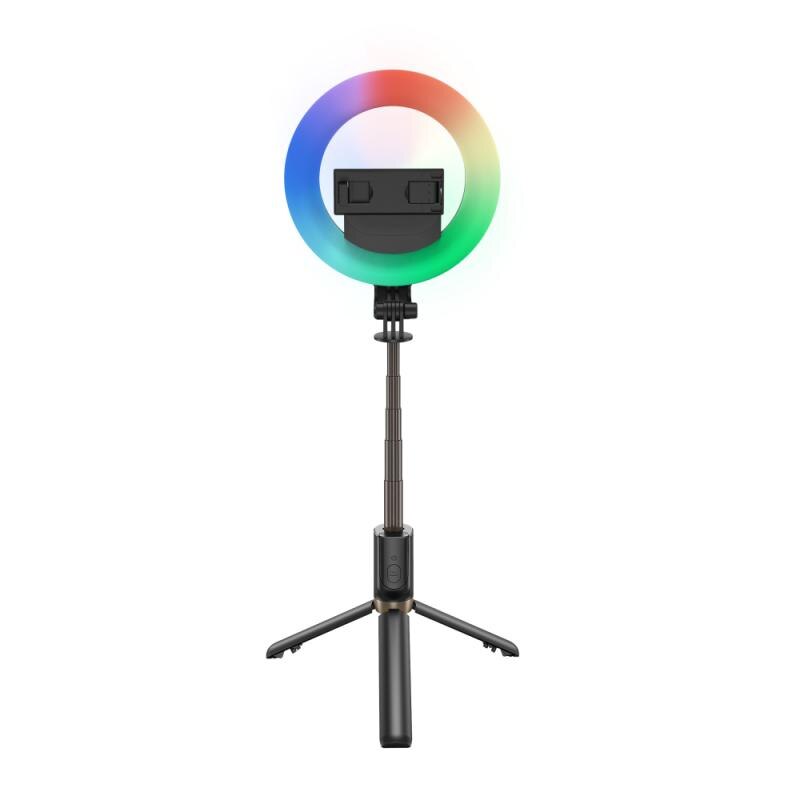 Selfie Stick Tripod for iPhone & Samsung - Bluetooth Remote, RGB Fill Light, Extendable 14cm to 21.5cm