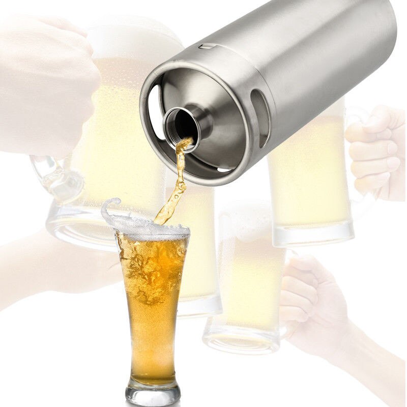 2/3.6/5L Rvs Mini Biervat Onder Druk Growler Voor Craft Bier Dispenser Bar Gereedschap Huishoudelijke Brouwen Jug