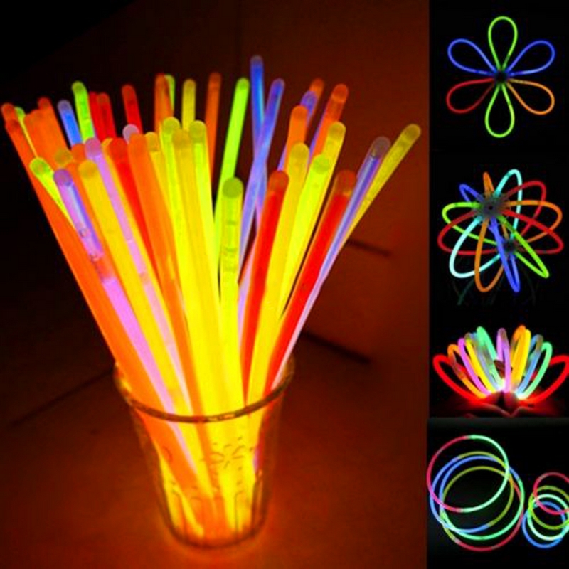 100Pcs Bright Colorful Glow Sticks Party Fluorescence Light Glow Sticks Bracelets Necklaces Neon For Wedding Party Glow Sticks