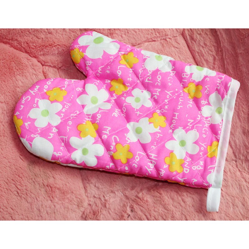 1PC Thicken Cotton Oven Glove Kitchen Microwave Oven Heat Resistant Anti-Ho Mitts Kitchen Accessories Random Color