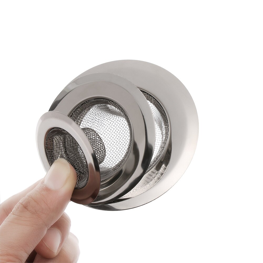 Kitchen Sink Strainer Drain Hole Filter Trap Metal Sink Strainer Stainless Steel Bath Sink Hair Catcher Drain Waste Screen