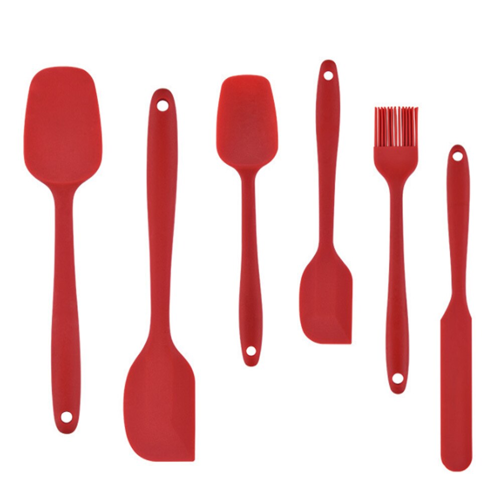 6Pcs/Set Silicone Spatulas Cake Cream Scrapers Heat-Resistant Oil Brush Non-Stick Butter Spreader Baking Kitchen Utensil Tools