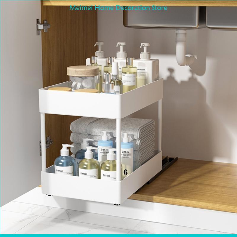 H7BF Cabinet Storage Organizers with Pull Out Drawers Versatile Pull Out Kitchen Drawer Organizers Cabinets Dishes Holder
