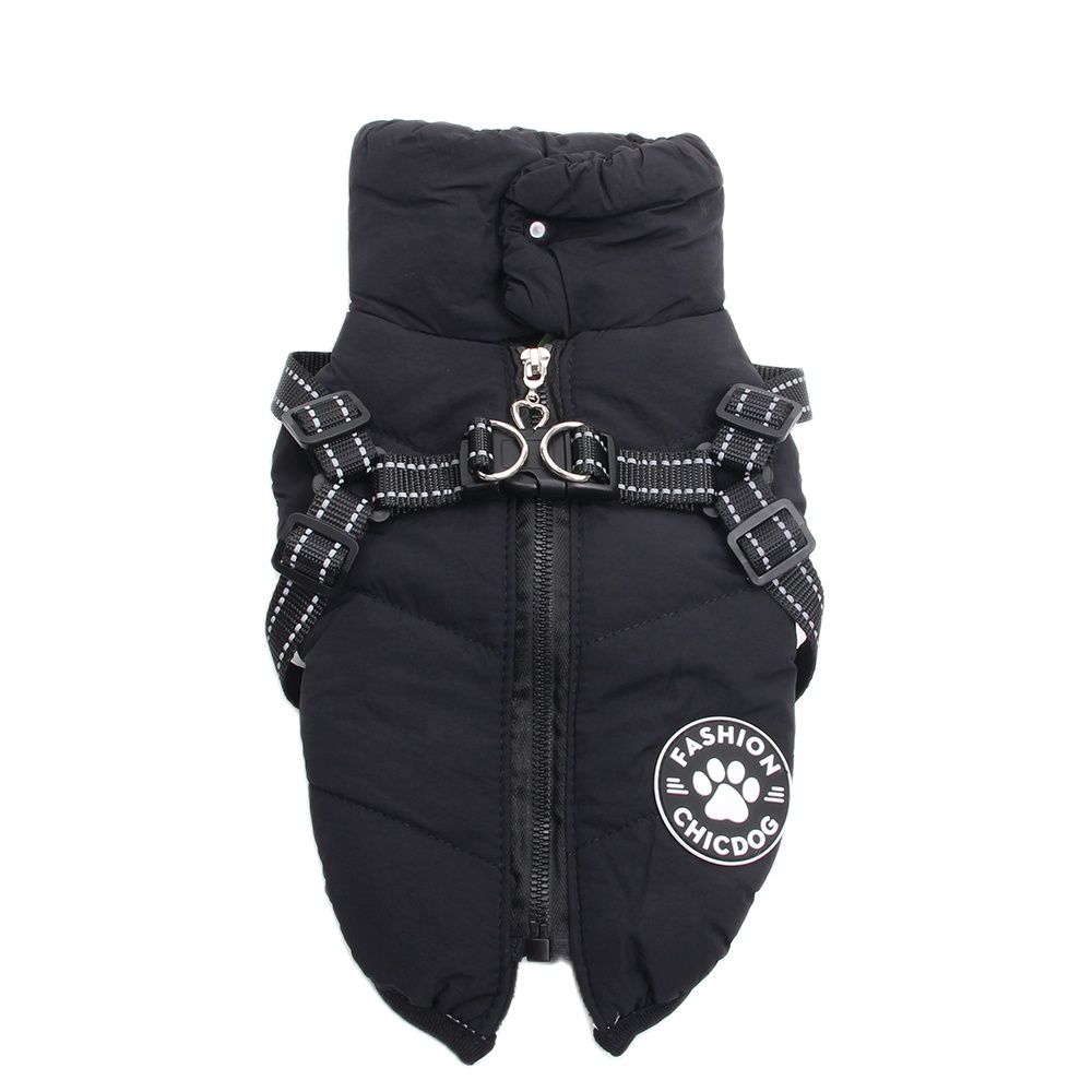 Dogs and Cats Coat Jacket Pet Vest Dog Pet Harness Zipper Puppy Warm Hoodies Clothes 4 Colours: XS（old） / black