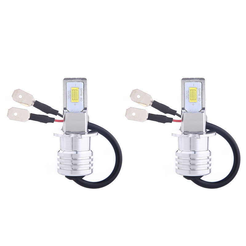 2 uds H3 bombilla LED para faros antiniebla tamaño 1:1 Plug And Play luz brillante de alta potencia para coche 12V 120W 30000LM amarillo blanco azul