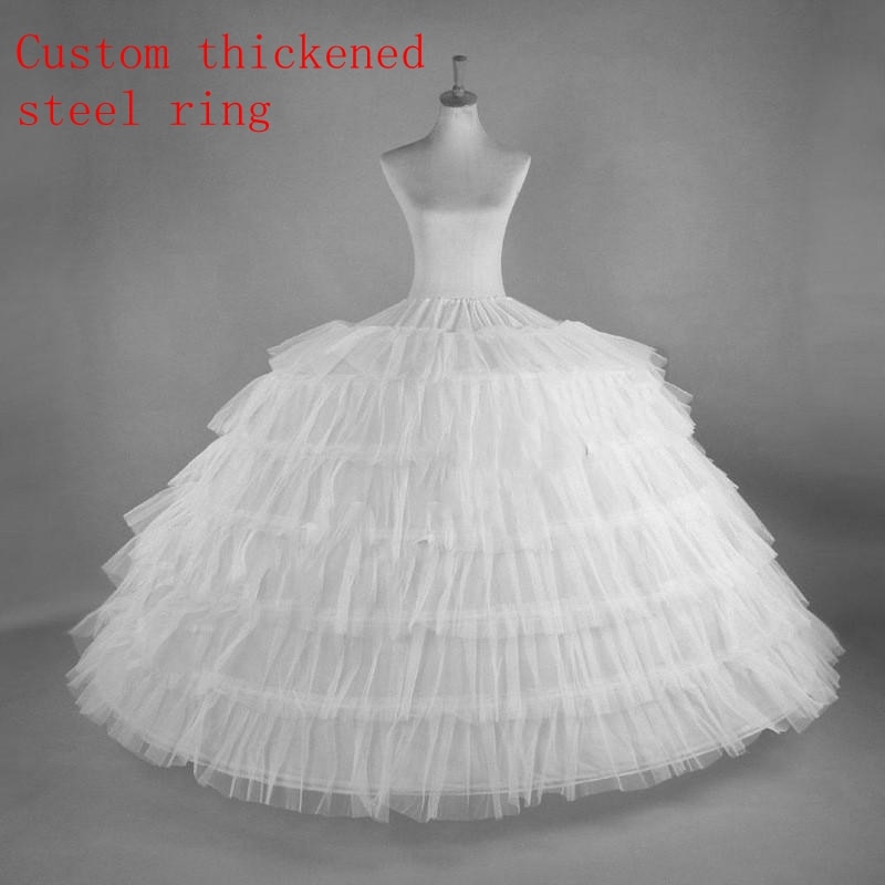 6 hoops stor hvid quinceanera kjole underkjole super fluffy crinoline slip underkjole til brudekjole på lager