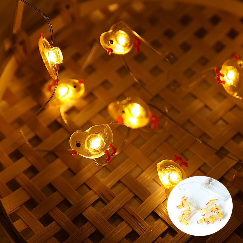 Guirlande lumineuse LED en forme de lapin, carotte, pâques, coquille de mer, lumières féeriques de la saint-valentin, pour chambre à coucher, pour enfants, fête de pâques: chick