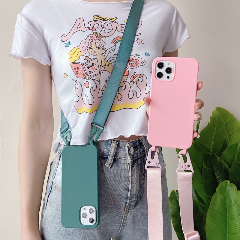 Universal Mobile Phone Cover Crossbody Lanyard Anti-lost Adjustable Wide Neck Strap Cord Rotatable Clasp Safety Rope Bag Case