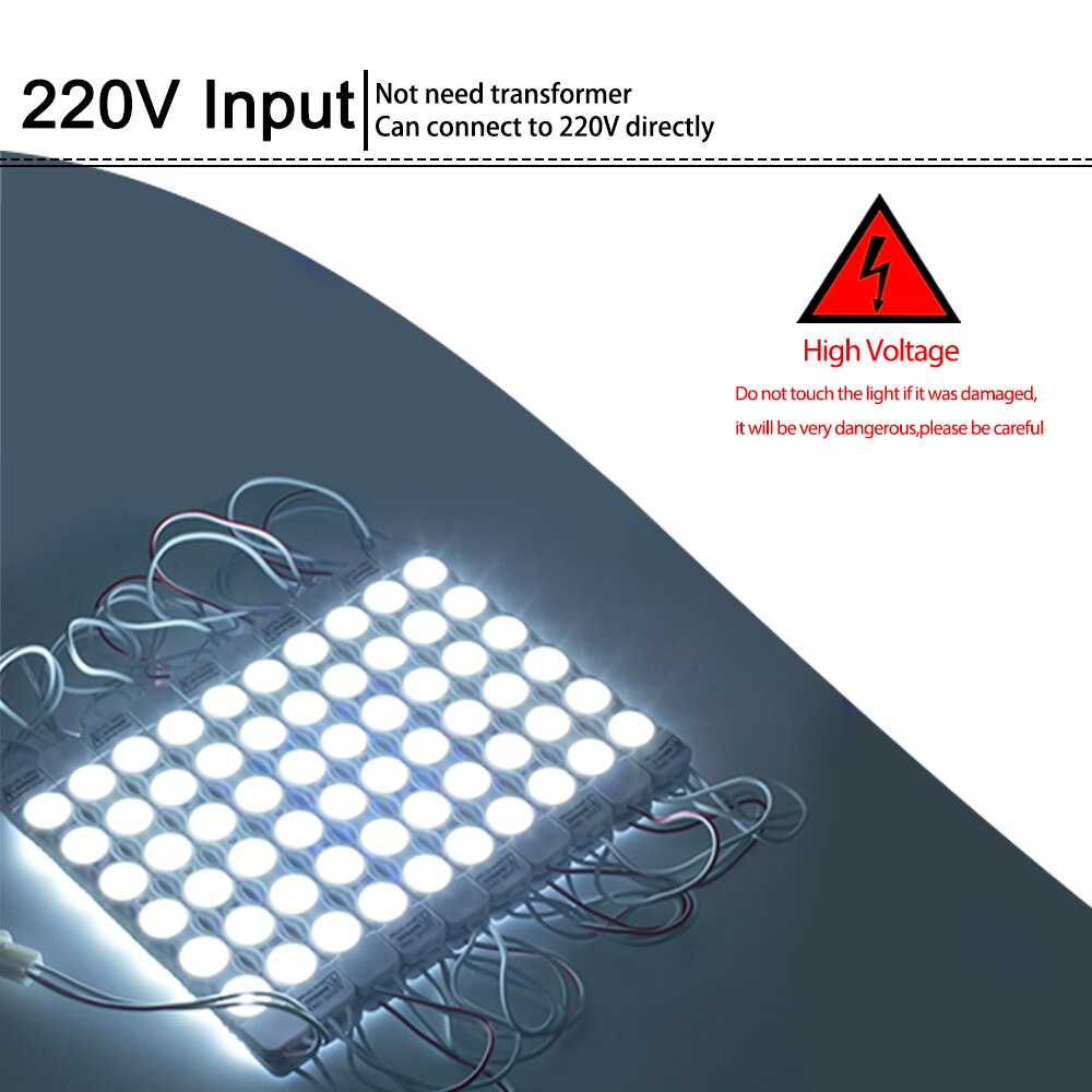 220v led modul smd 2835 6 leds  ip65 vandtæt injektions linse super lys til reklame lys tegn baggrundslys 20 stk / lot