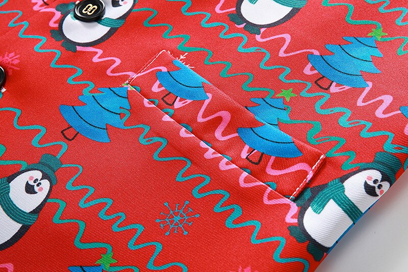 Red Christmas Vest Men Brand 3D Print Mens Xmas Waistcoat Casual Party Cosplay Tuxedo Gilet Homme Chaleco Hombre