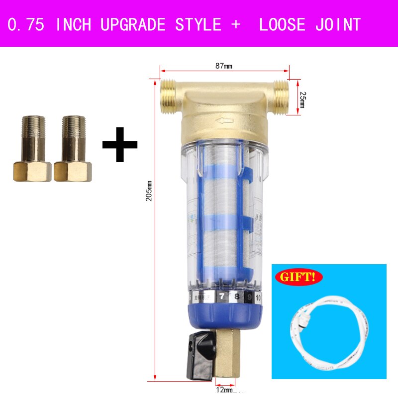 Water Filters Front Purifier Copper Lead Pre-filter Backwash Remove Rust Contaminant Sediment Pipe Stainless Steel Central: 0.75 inch SJTS HJ