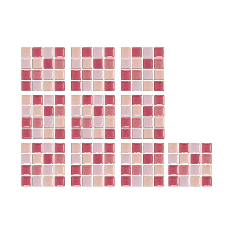 Azulejos de Gel mágicos para cocina y baño, baldosas de mosaico autoadhesivas, papel tapiz de cristal de ladrillo contra salpicaduras, 10 Uds.: pink