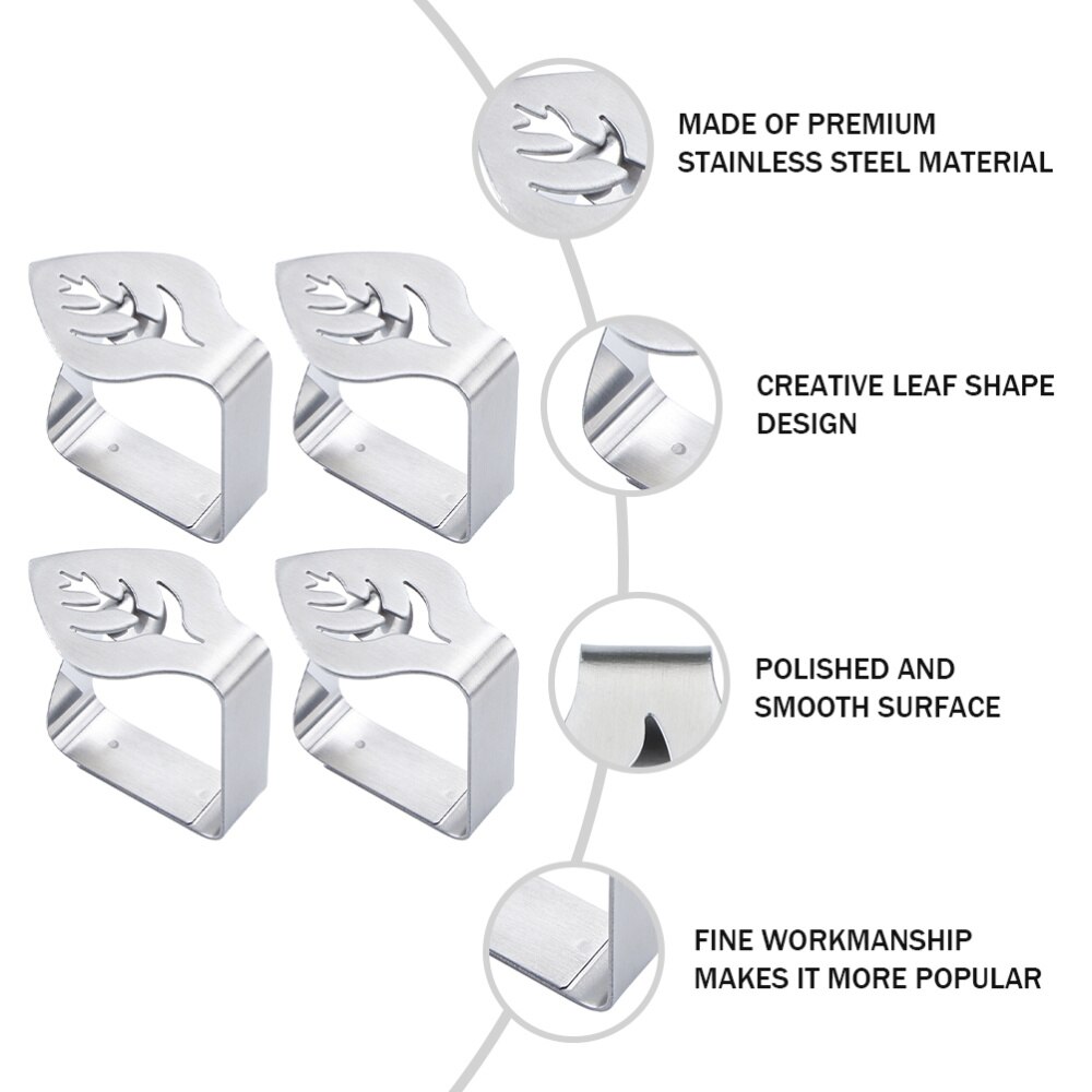 Home Parts Desktop Stainless Steels Tablecloth Clip Leaf Butterfly Shaped Restaurant Tablecloth Clip