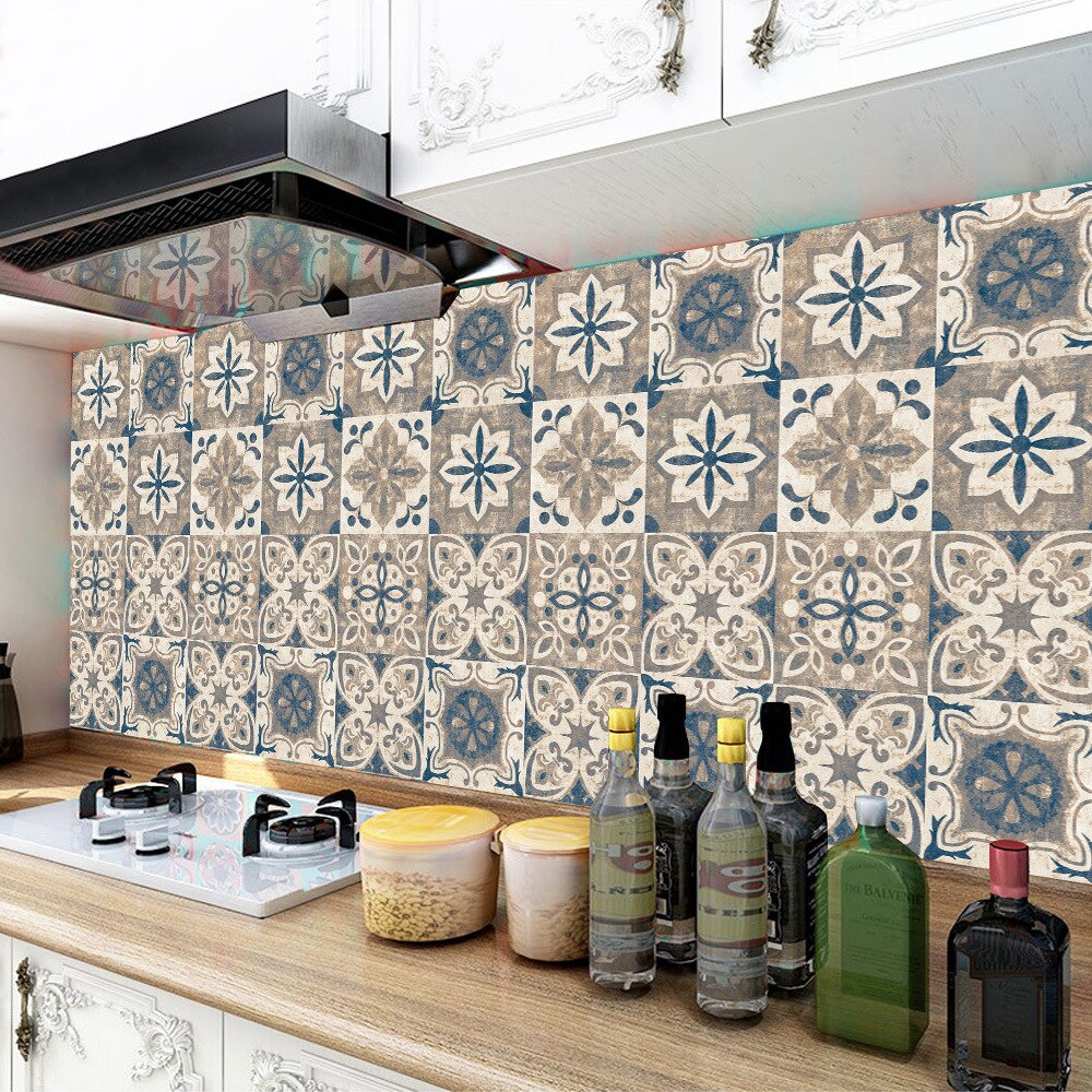 Telha adesivos de parede auto adesivo telhas do banheiro retro simulação telhas à prova ddiy água diy pvc bens para casa e cozinha