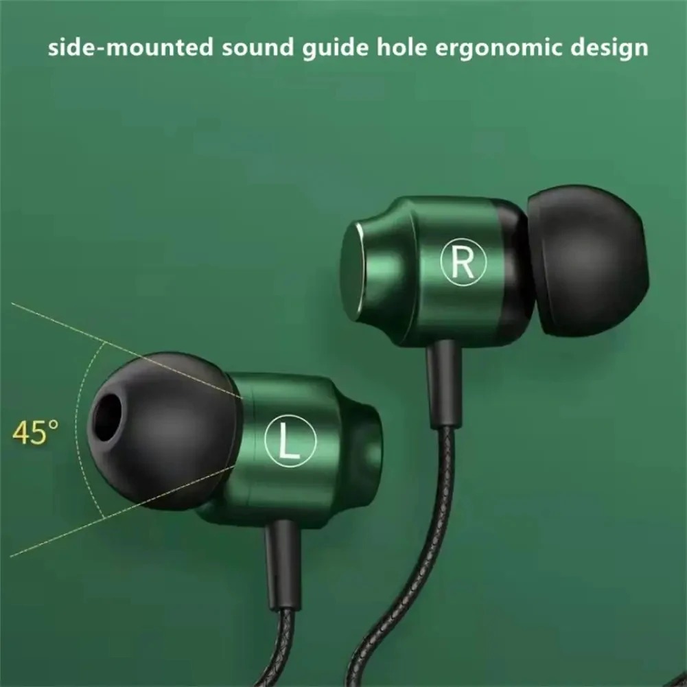 Metal Magnetic Wired Earphones 3.5mm L Jack HIFI Stereo Headphone Noise Reduction Gaming Headset With HD Mic for All Smartphones