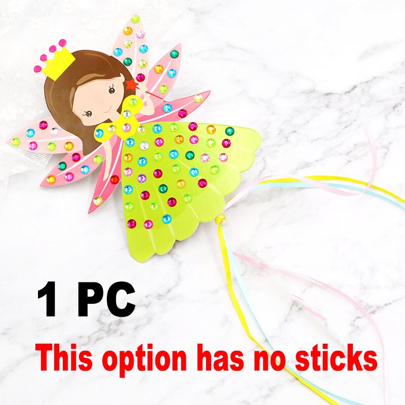 Diamond Fairy Stick craft Princess Stick kindergarten lots arts crafts diy toys Puzzle crafts kids for children's toys girl: green