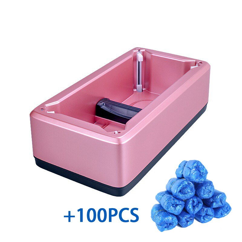 Disposable Shoe Cover Vending Machine Waterproof Shoe Cover Vending Machine Portable Hands Free Machine for Home Office Factory: Pink-100pcs