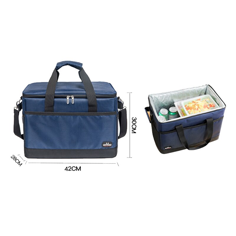 WEYOUNG Große Kapazität 35L Isoliert Thermischen Kühltasche Picknick Kühlschrank Tasche für Auto & Hause Mit, Blau