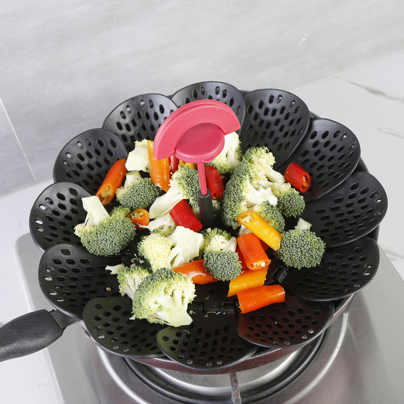 Keuken Fruit Stoomboot Mand Draagbare Lotus Soort Intrekbare Vouwen Rack Koekjes Plank Kookgerei Bakken Tray Stand Schotel Stoomboot
