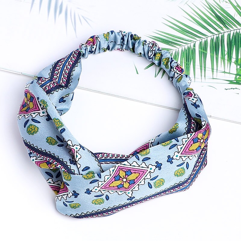 1pc vrouwen eenvoudige bloemen en bomen bos brede haarband doek knopen bladeren haarbanden kersen haar ring hoofdband voor meisje: 10