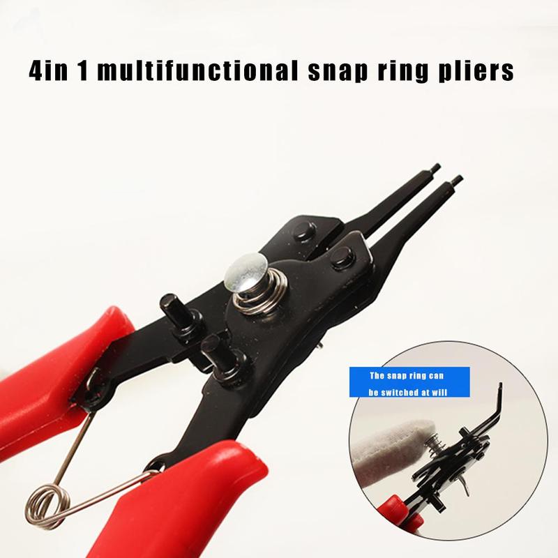 4 In 1 Multitool Snap Ring Pliers Set For Internal Head Clip Tools External Retaining Combination Spring Plier Disassembly G3S7