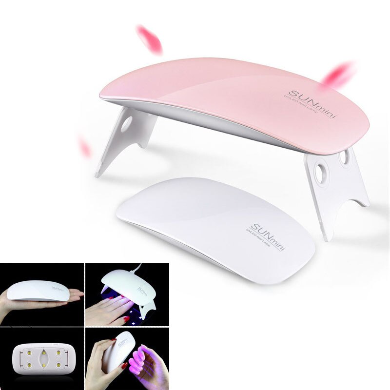 Nieuw Portable Mini 6W Uv Led Lamp Nagellak Droger Thuisgebruik 45 S/60 S Timer Instellen gel Nagel Machine Beauty Tool MS88: Default Title