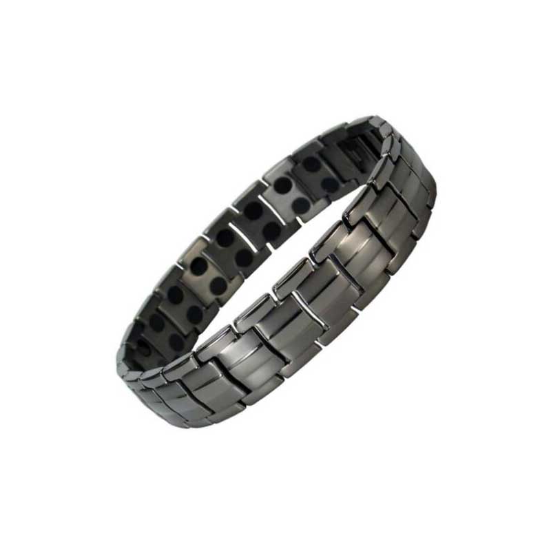 HANRIVER – bracelet de massage de physiothérapie à infrarouge lointain, aimant en acier titane, pierre de germanium magnétique: Or