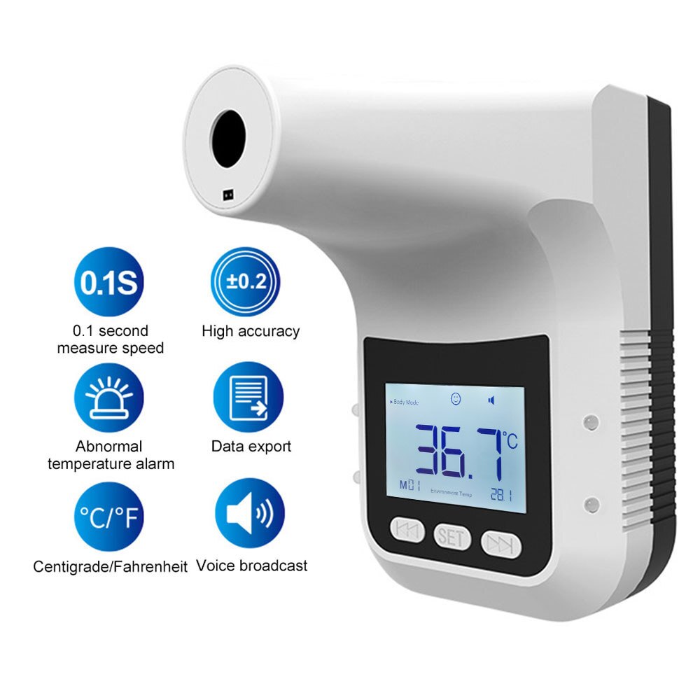 K3 Pro Thermometer Non-contact Automatic Infrared Thermometer Hanging Temperature Gun Chinese/English Broadcast Adjustabl Volume: K3 Pro