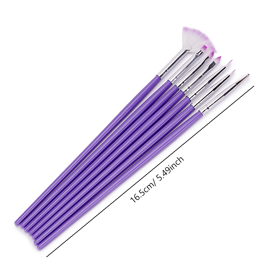 Pinceles para decoración de uñas, diseños de puntas de uñas, pintura, dibujo, tallado, punteado, delineador de abanico, bolígrafo de esmalte de Gel acrílico, herramientas de manicura: Gris claro