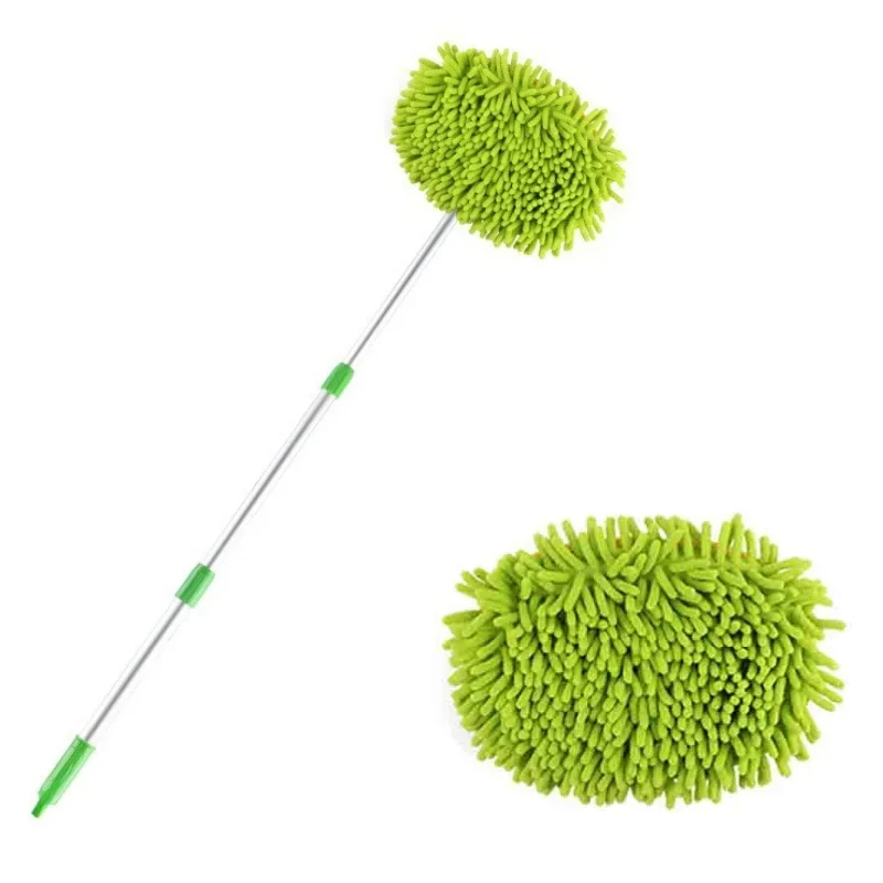 Escova de limpeza de carro detalhando alça longa super absorvente escova de lavagem de carro telescópica ajustável limpeza mop acessórios automóveis: Azul