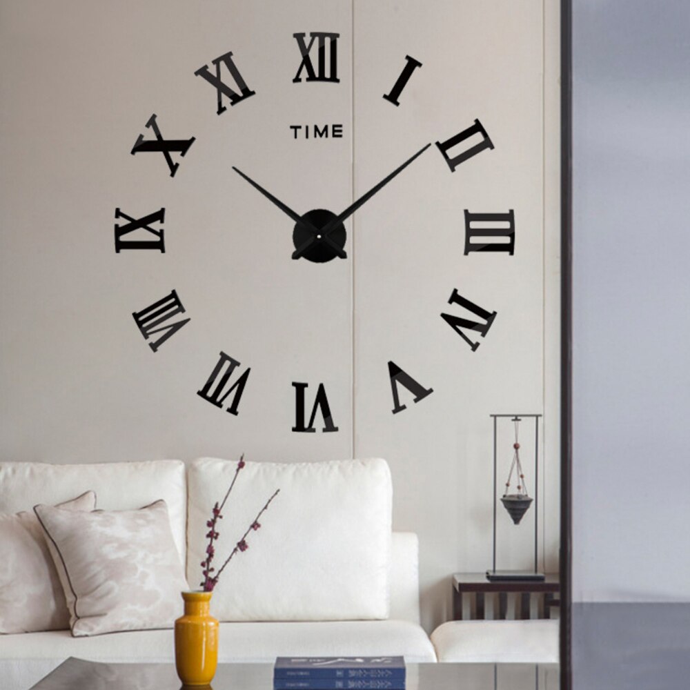 Moderne grote wandklok woonkamer romeinse cijfer sticker uniek groot digitaal horloge diy decoratie wandklok kunst sticker stickers ho