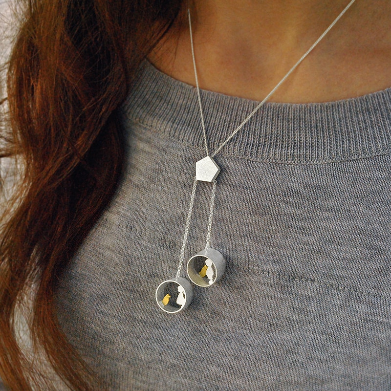 Lotus Fun Sterling Zilveren Hanger - Geometrisch Kat Design - Fijne Sieraden voor Dames