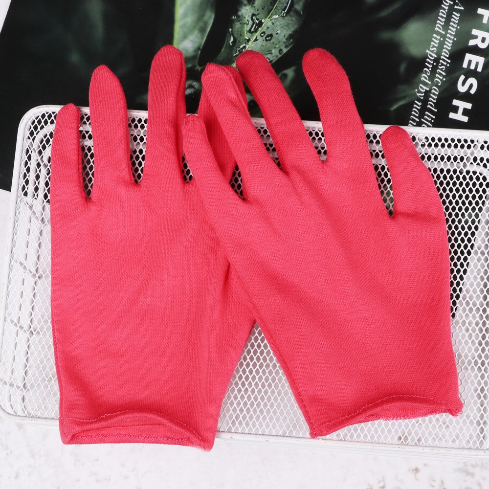 Guantes de algodón antideslizantes, de , finos, negros, para inspección de trabajo, transpirables, paquete de 6 unidades