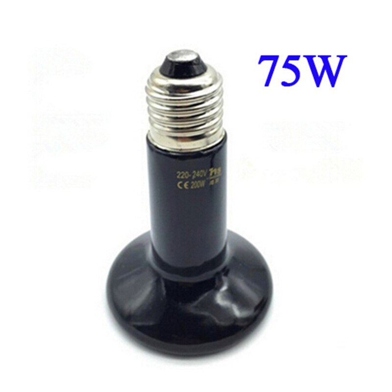 Lámpara de calefacción de cerámica para mascotas, 9 productos, pollito, Tortuga, lagarto, Araña, erizo, calentador de reptiles, 25W-200W,: 75W