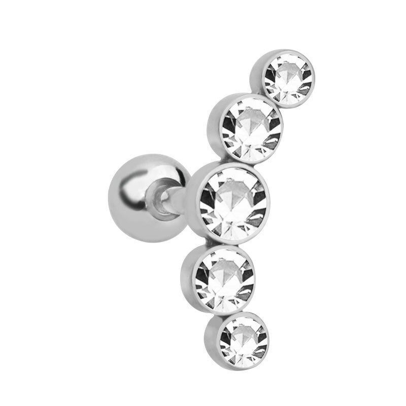 1 ud. De pendientes de diamantes de imitación, pendientes de cartílago para mujer de acero inoxidable, Piercing pequeño para oreja, joyería, chaquetas de estilo