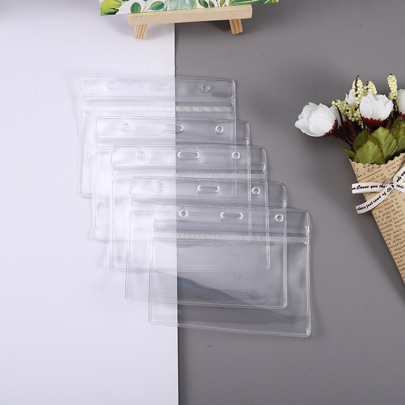 1 sztuk wodoodporna przezroczysta karta pcv pokrywa kobiety saszetka męska na karty Obudowa, aby chronić karty kredytowe bankowa karta identyfikacyjna rękaw