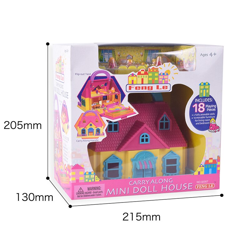 Maison de jouets pour enfants, valise de poupées, ensemble d'assemblage, Kits de construction, maison de poupée, accessoires, maison de villa, bricolage