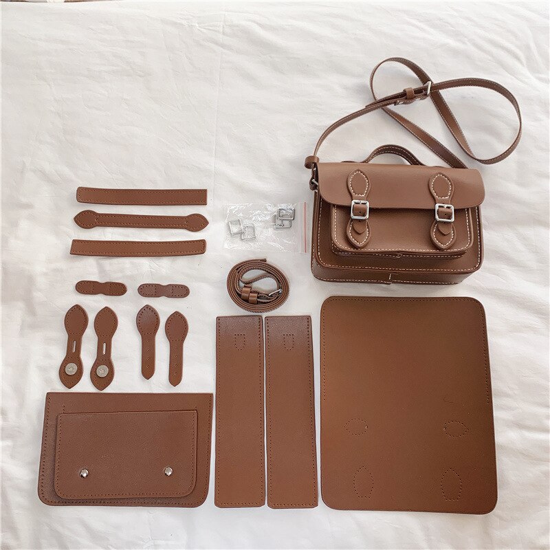 Bonjean Handgemaakte Schoudertas Voor Vrouwen Mode Tassen Diy Materialen 1 Set Bag Gevlochten Accessoires Kit Casual Materialen Set BJ2934: Brown