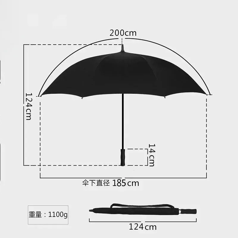 185 cm großer Golf-Regenschirm für Männer, manuell, langer Griff, beständig, UV-Schutz, Sonnenschirm, Schatten, Reise-Strandschirm, winddicht, stark