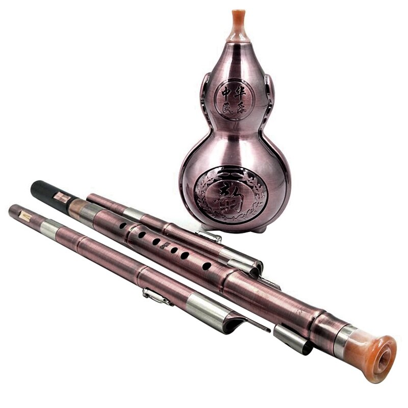 Chinois fait à la main gourde soie métal Kalebes Cucurbit flottant Instrument de musique folklorique débutant mélomanes