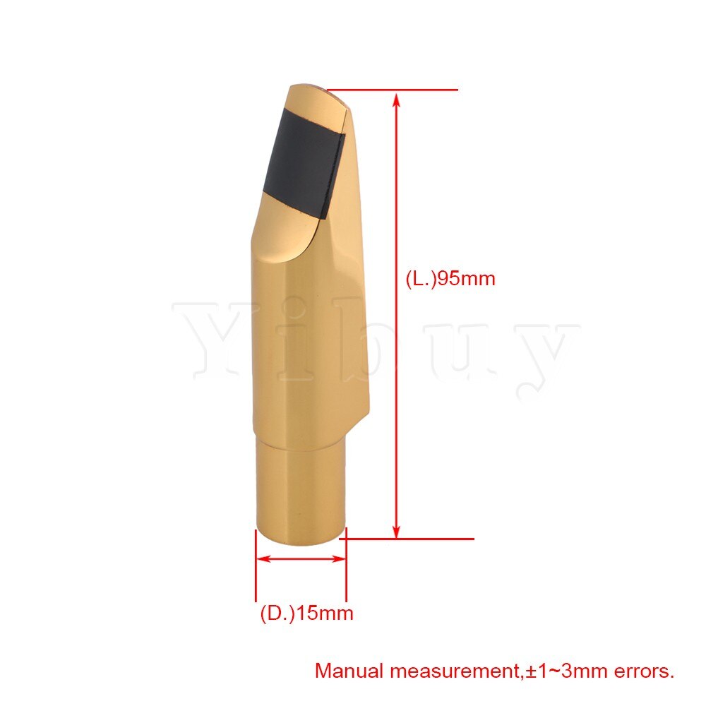 Yibuy Copper Gold-Plated 7# Eb Alto Saxophone Mouthpiece Cap Ligature