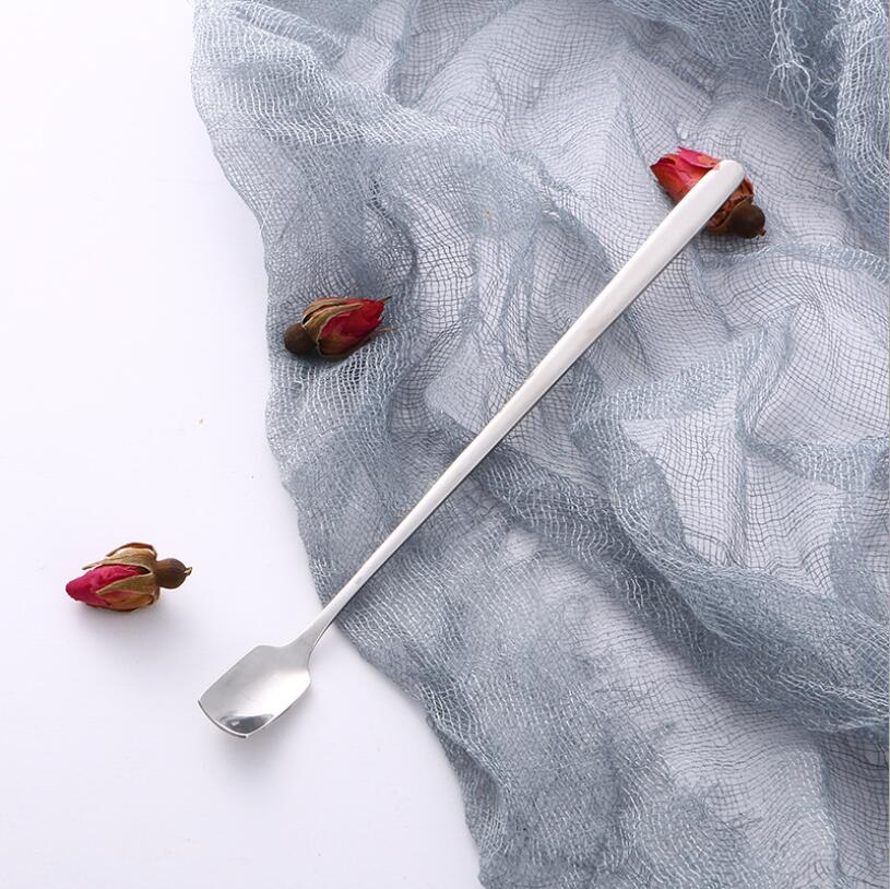 304 stainless steel tableware stirring coffee milk tea spoon dessert bar long ice spoon long handle honey spoons: 06