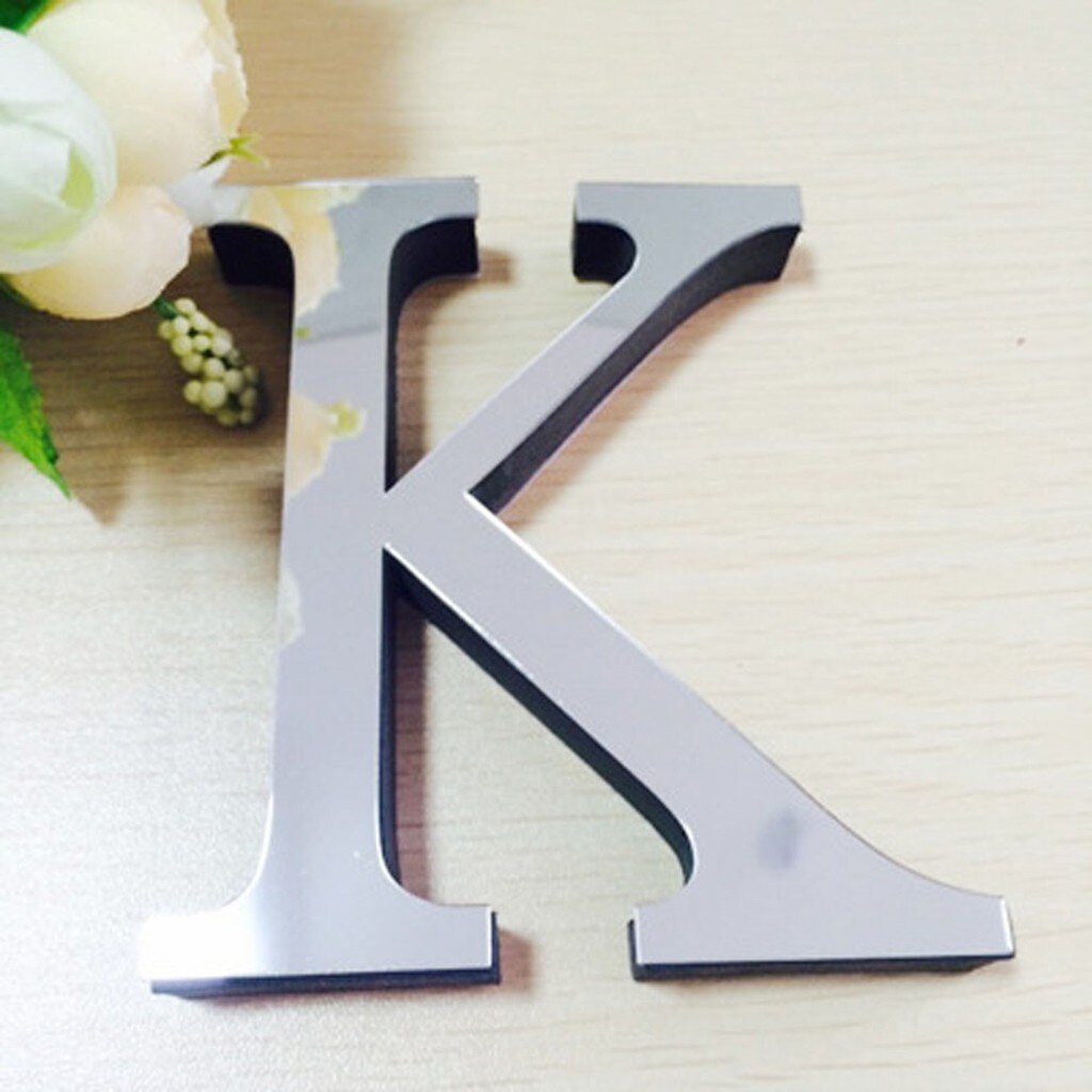 26 Buchstaben Diy 3d Spiegel Acryl Zauberstab Aufkleber Decals Heimat Dekor Zauberstab Kunst Wandbild Für Hause dekorationen 3.0hus: K