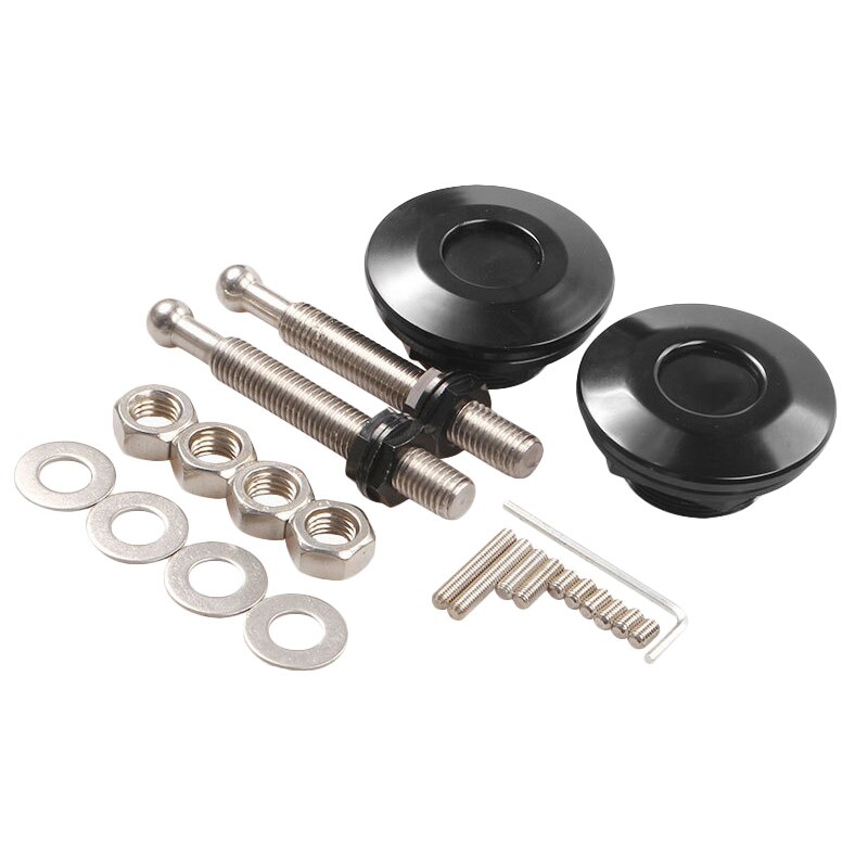 2X Button Quick Release Hood Pin Lock Clip Car Bumper Latch Kit: Default Title