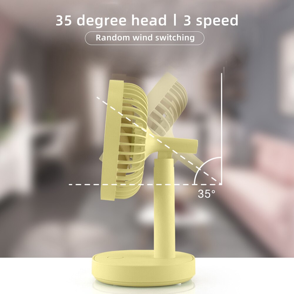 Summer mini Fan USB Charging with Led Night Light Desk Fan Portable ajustment small Fan Charging Office for Outdoor Travel Home