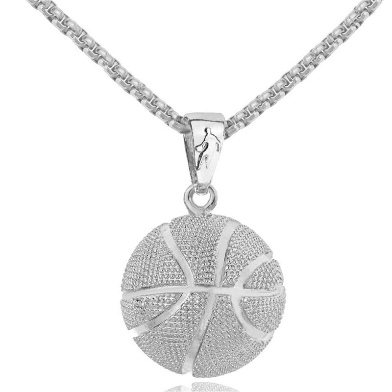 BUDROVKY Basketball Anhänger Halskette Edelstahl Kette Halskette Frauen Männer Sport Hüfte hüpfen Schmuck: A