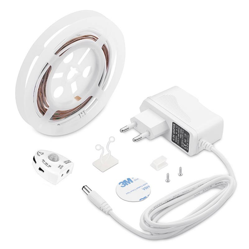 Dimmable Motion Sensor Night Activated Bed Light Waterproof IP6 LED Strip with Automatic Shut Off Timer Bedroom Cabinet Light: single bed / EU plug