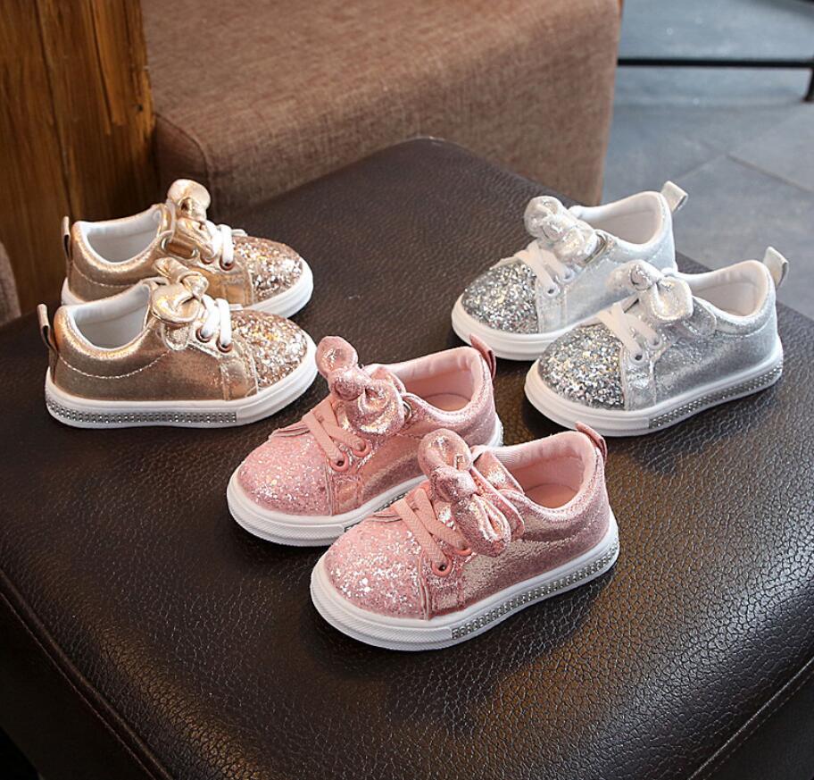 Baby Kids Schoenen Meisjes Sneakers Glitter Peuter Meisje Sneakers Zachte Bodem Met Crystal Kids Schoenen Kinderen Meisjes Bling Schoenen